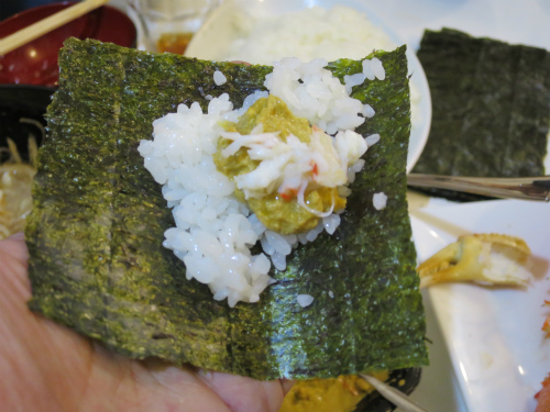 かにまみれカニミソ手巻き